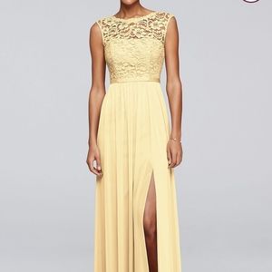 Yellow canary color bridesmaid dress